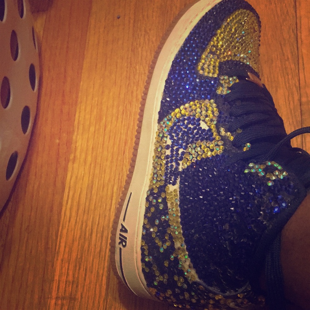 Nike Air Force one badazzeled and gum bottom